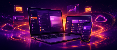 Dashboard illustration for an easy-to-use email system